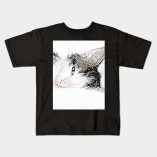 Kitten Cloud Pencil Kids T-Shirt